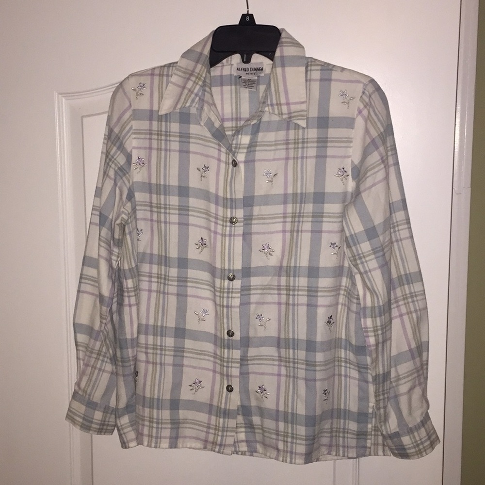 Alfred Dunner Button Up Plaid Shirt